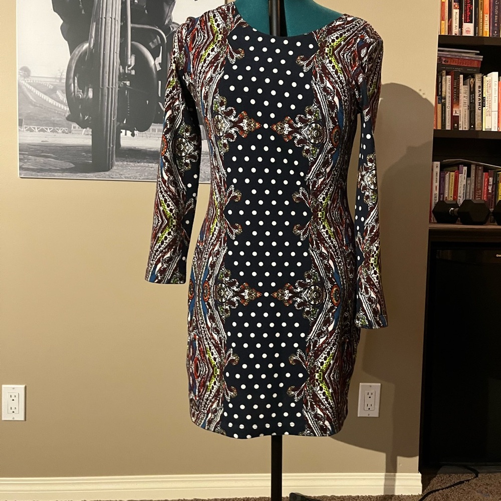 Multicolor Patterned Women's Dress